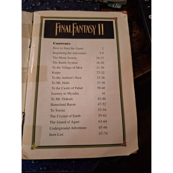 Final Fantasy II SNES Manual Only | Vintage Game Guide - Picture 6 of 7